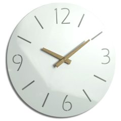 Ceas de perete alb ieftin ace arătătoare din lemn