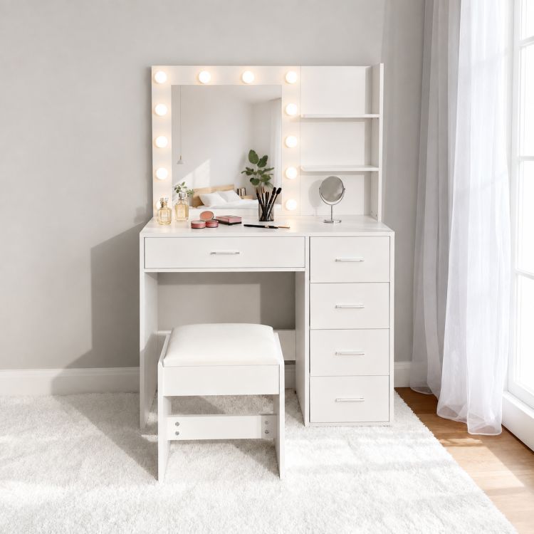 Elegantni LED toaletni stolić s tabureom