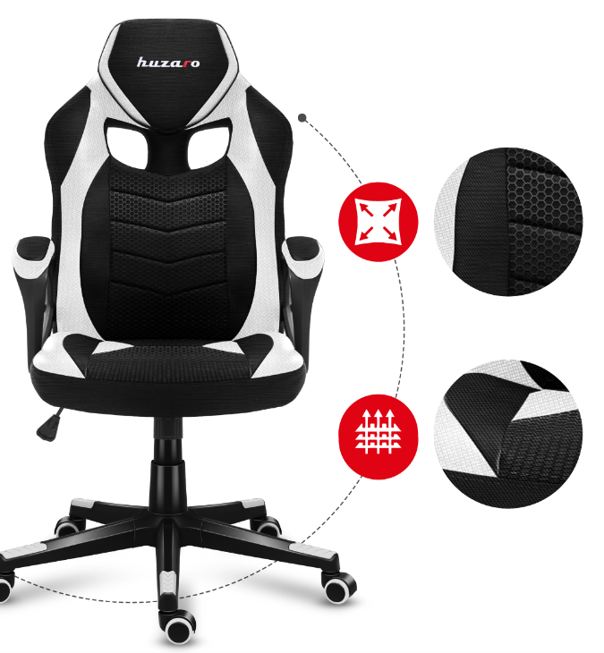 Kvalitní herní křeslo bílé barvy FORCE 2.5