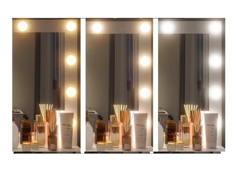 Veľký toaletný stolík biely s osvetlením 80 x 40 x 110cm