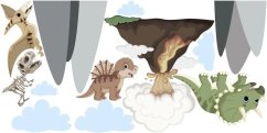 Nálepka na stenu pre deti fantastický svet dinosaurov