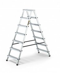 Obojstranný schodíkový rebrík z hliníka, so 7 schodíkmi a nosnosťou 125 kg