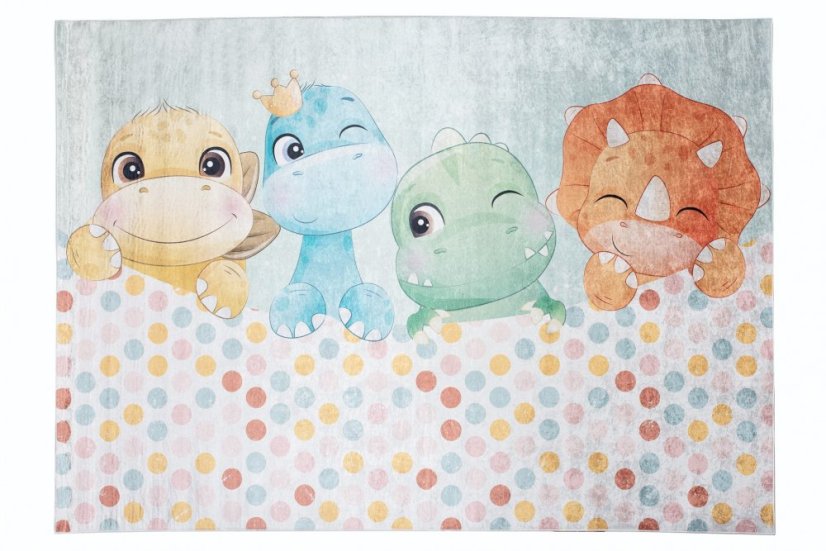 Kinderteppich mit dem Motiv von liebenswerten Dinosauriern