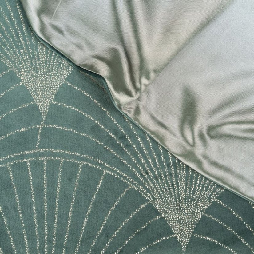 Mitteltischdecke aus Samt mit glänzendem mintfarbenem Druck
