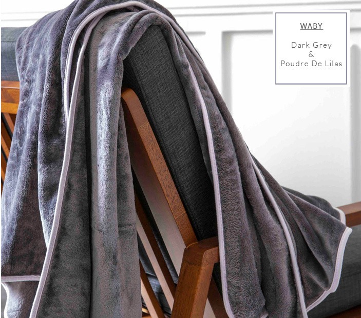 Francouzské deky tmavě šedé barvy se šedým obšitím 125x150 cm