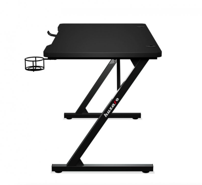 Praktický čierny herný stôl HERO 1.8 s čiernou konštrukciou