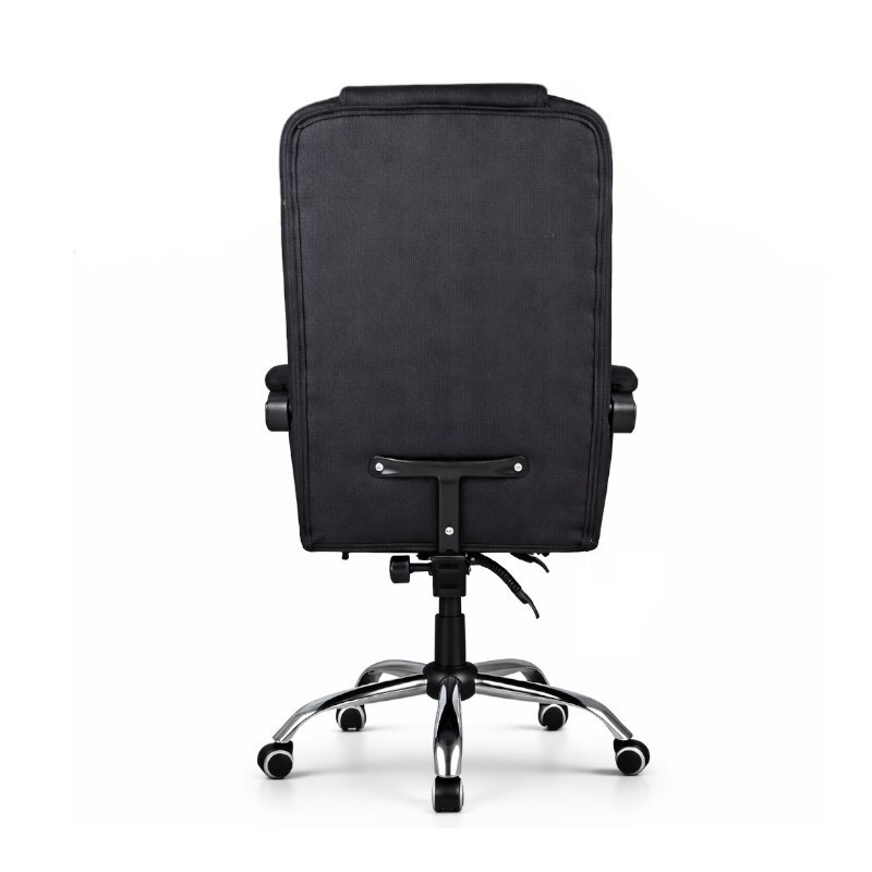 Ergonomická kancelářská židle s opěrkou nohou a masážní péčí - černá látka