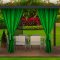 Zelené exteriérové závěsy do zahradní terasy 155 x 220 cm