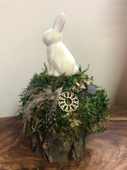 Decorazione di muschio Coniglietto di Pasqua 22 x 16 cm