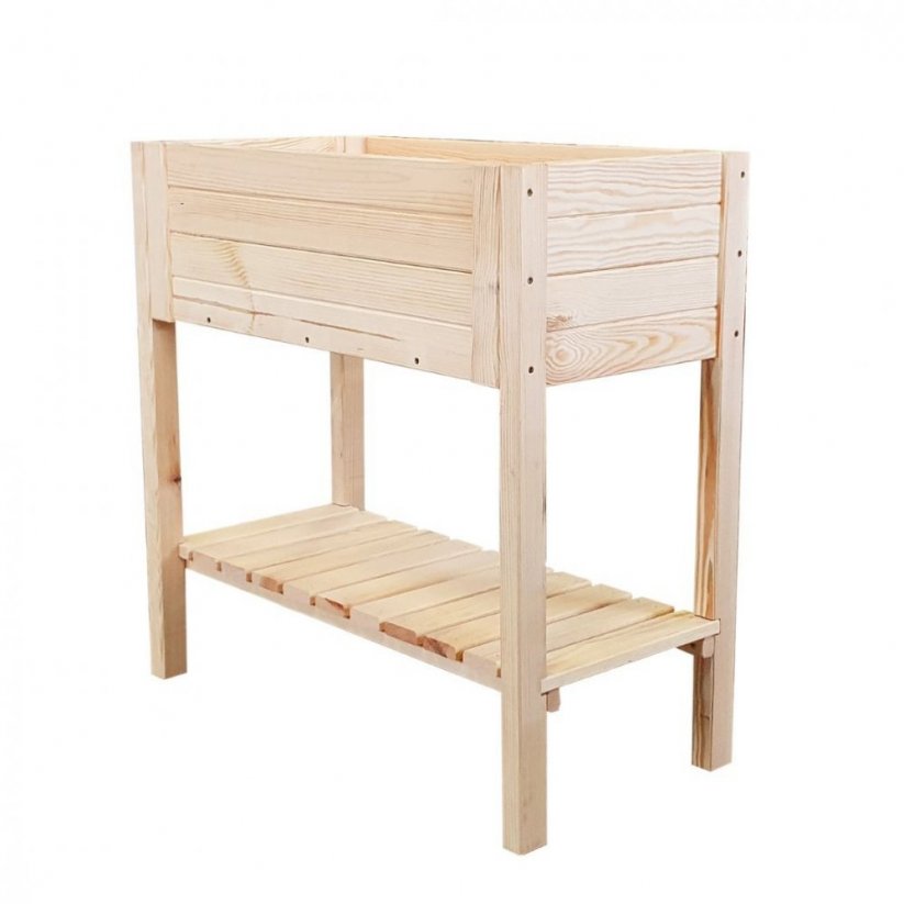 Přírodní vyvýšená dřevěná postel