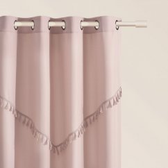 Rózsaszín függöny CHLOE 140x260 cm, tömítésekkel.