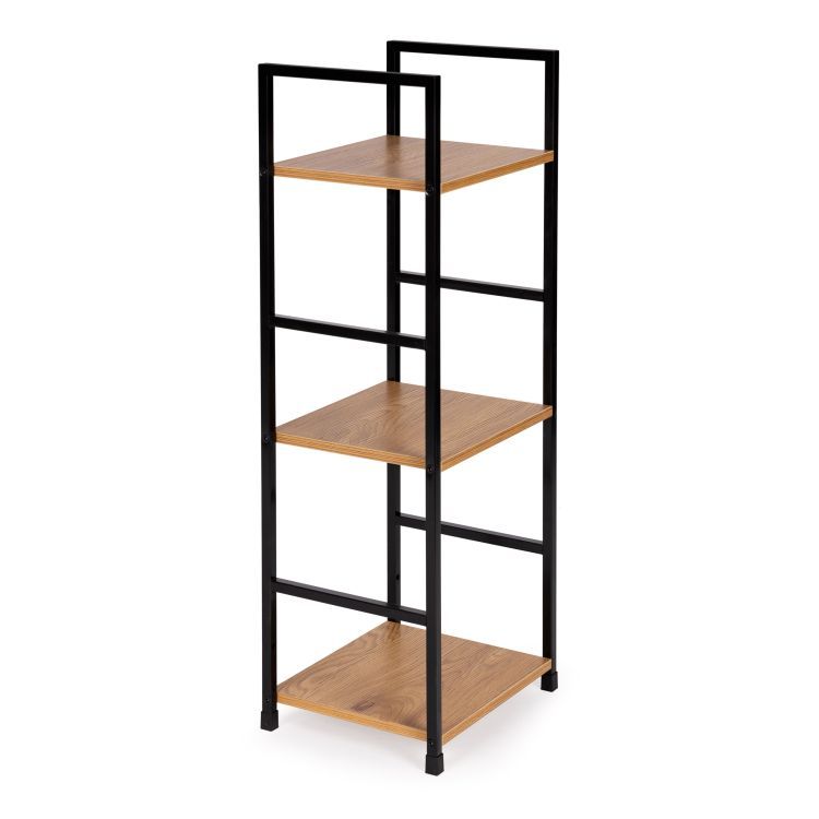 Moderní regál 80 cm se 3 policemi dřevo / kov
