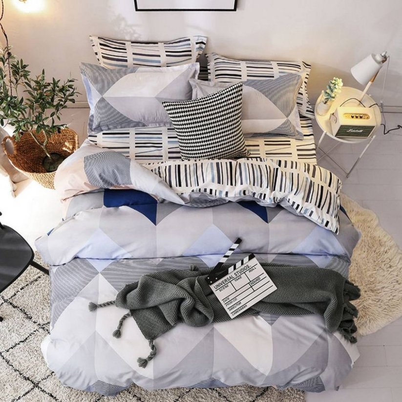 Kvalitné vzorované posteľné obliečky sivej farby