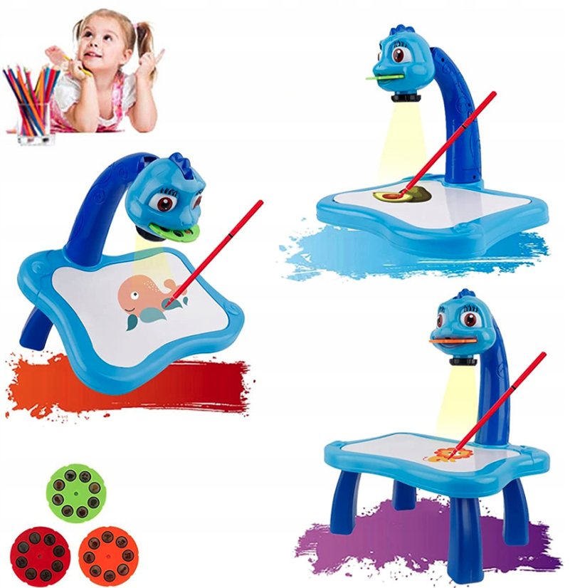 Gyermek rajzprojektor - rajzasztal lámpával és dallamokkal