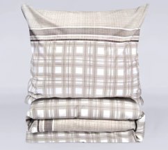 Bavlnené posteľné obliečky Renforce - hnedé kárované