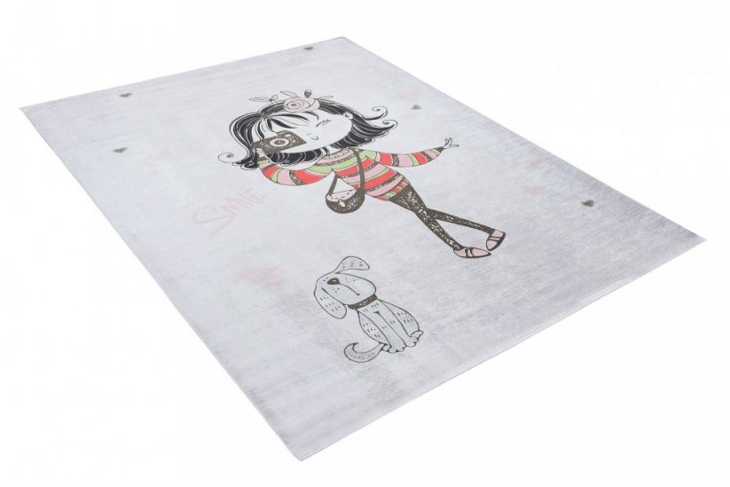 Dětský koberec do dívčího pokojíčku s paní a pejskem - Rozměr koberce: Šířka: 120 cm | Délka: 170 cm