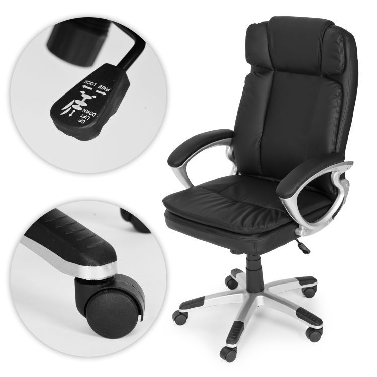 Ergonomická kožená kancelárska stolička s dvojitou výplňou