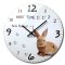 Kvalitné detské nástenné hodiny 30 cm so zajačikom