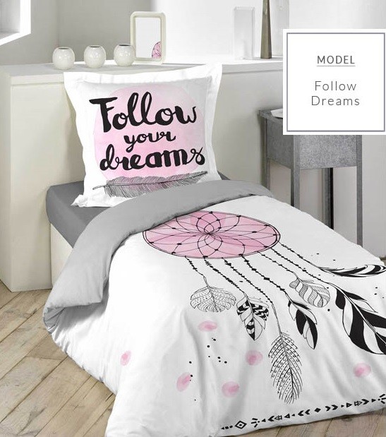 Bela otroška posteljnina z lovilcem sanj 140 x 200 cm
