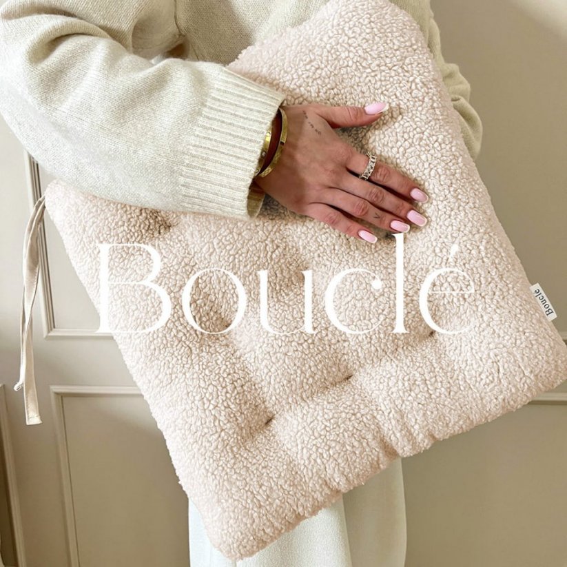 Krem Bouclé jastuk za sjedenje