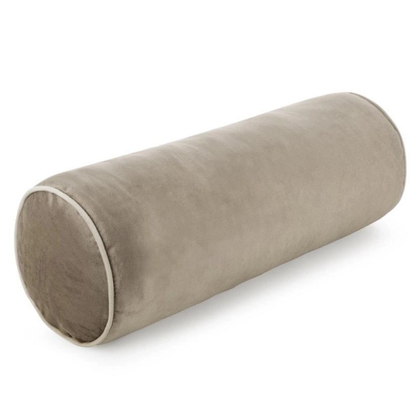 Dekoračný zamatový vankúš v tvare valčeka