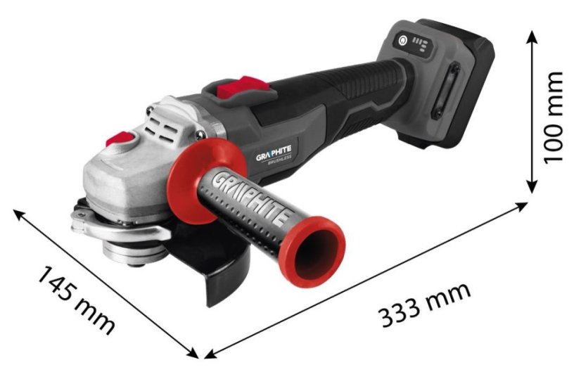 Bežična kutna brusilica 125 mm s regulacijom brzine - bez ugljika