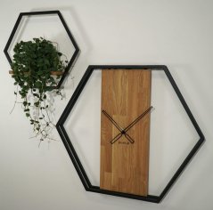 Orologio da parete in combinazione di legno e metallo 80 cm
