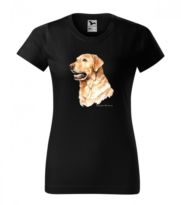 Maglietta da donna a manica corta con stampa golden retriever