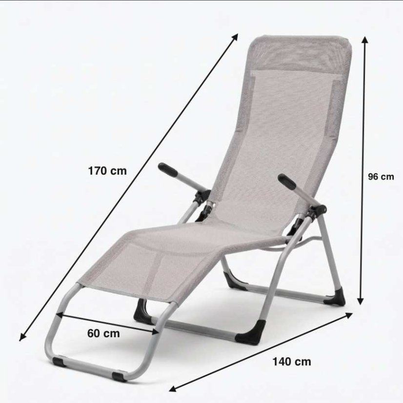 Șezlong de grădină pliabil ergonomic Loft S-Curve Texteline