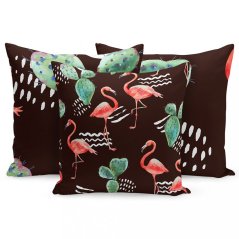 Díszpárnahuzat flamingo motívummal
