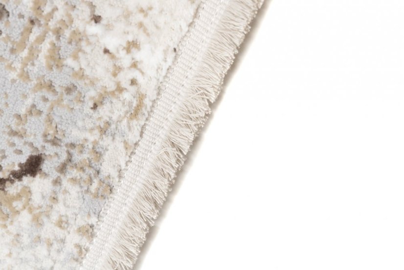 Cremefarbener Vintage-Teppich mit abstraktem Muster