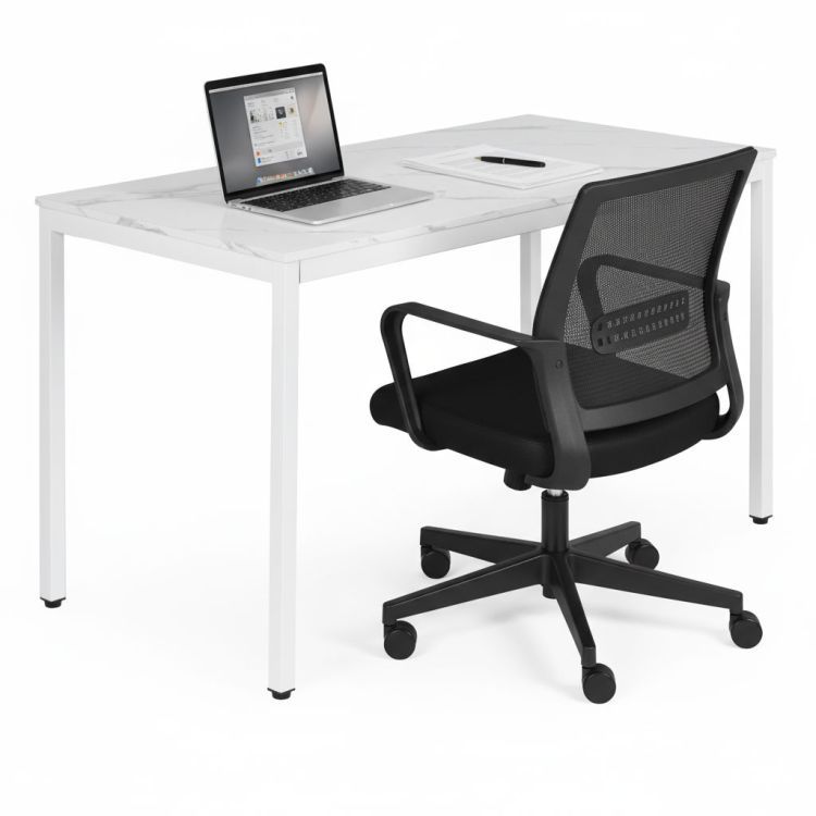 Masă de bucătărie din marmură albă 120 x 60 cm - masă universală pentru 4-5 persoane