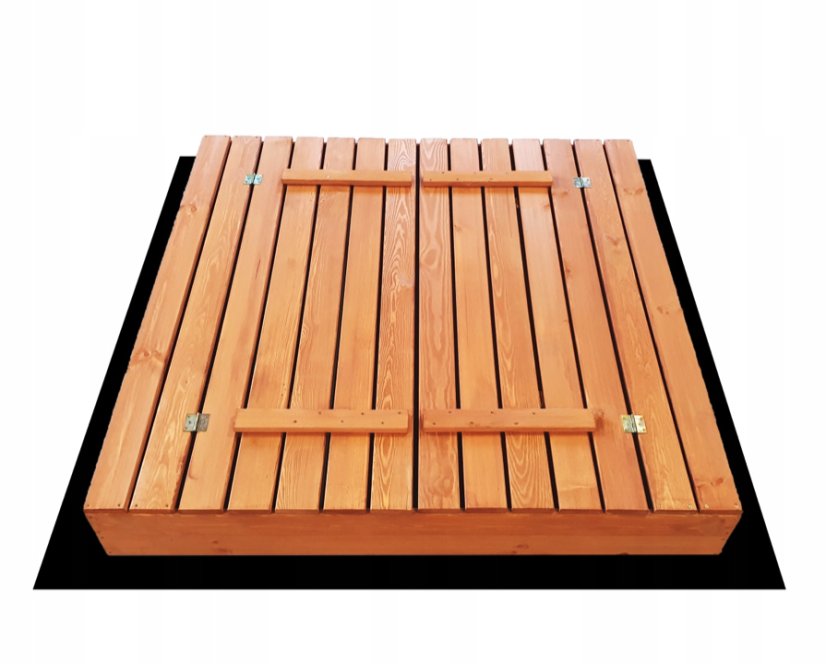 Groapă de nisip pentru copii cu bănci 140 x 140 cm, cu închidere, impregnată
