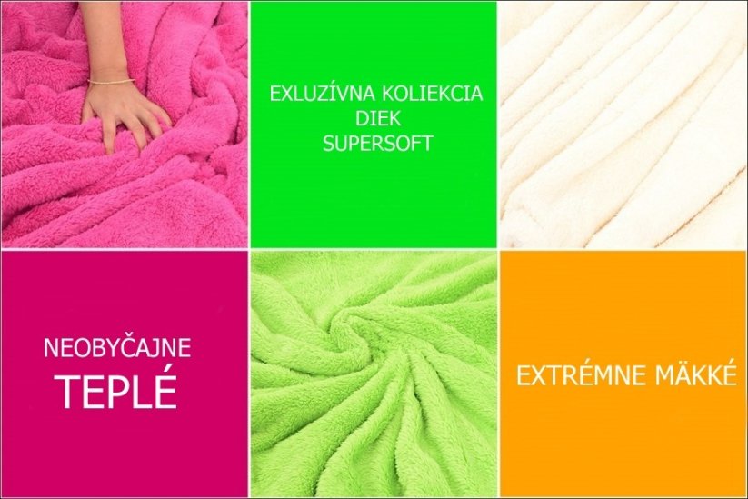 Hřejivé deky krémové barvy 150 x 200 cm