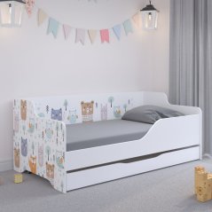 Kinderbett mit Eule und anderen Tieren 160x80 cm