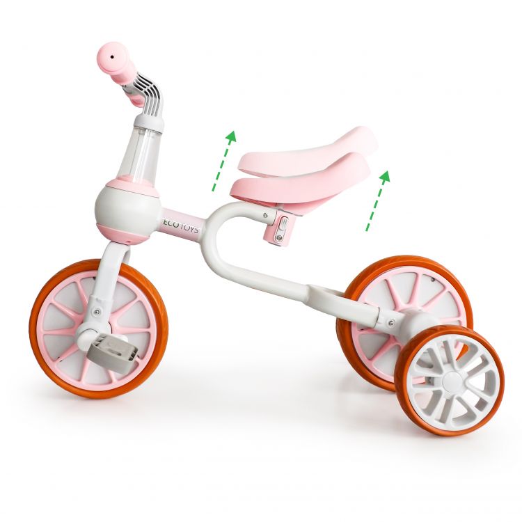 Dětské kolo, kolo v růžové barvě Ecotoys 4v1