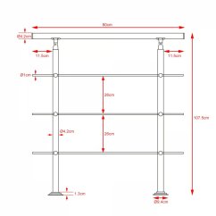 Corrimano per scale in acciaio inox con 3 pioli