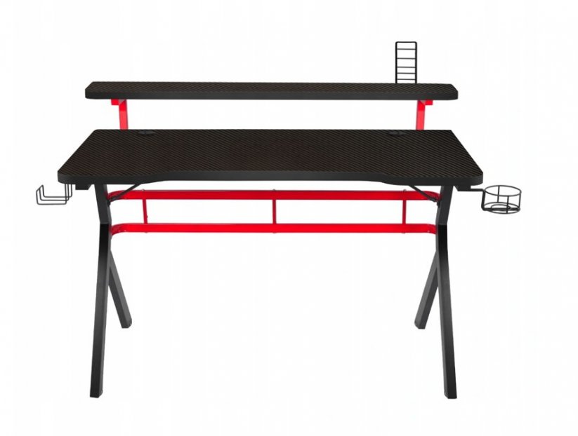 Izjemno moderna črno-rdeča pisalna miza za zahtevne igralce