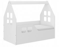 Detská posteľ domček 140 x 70 cm biela ľavá