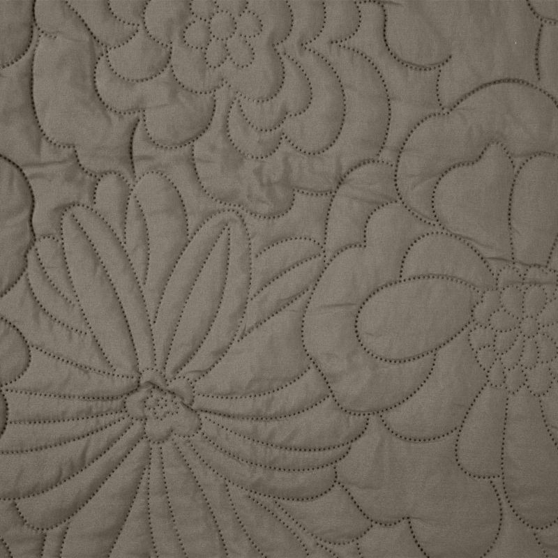 Cuvertură de pat bej mat, cu imprimeu de flori