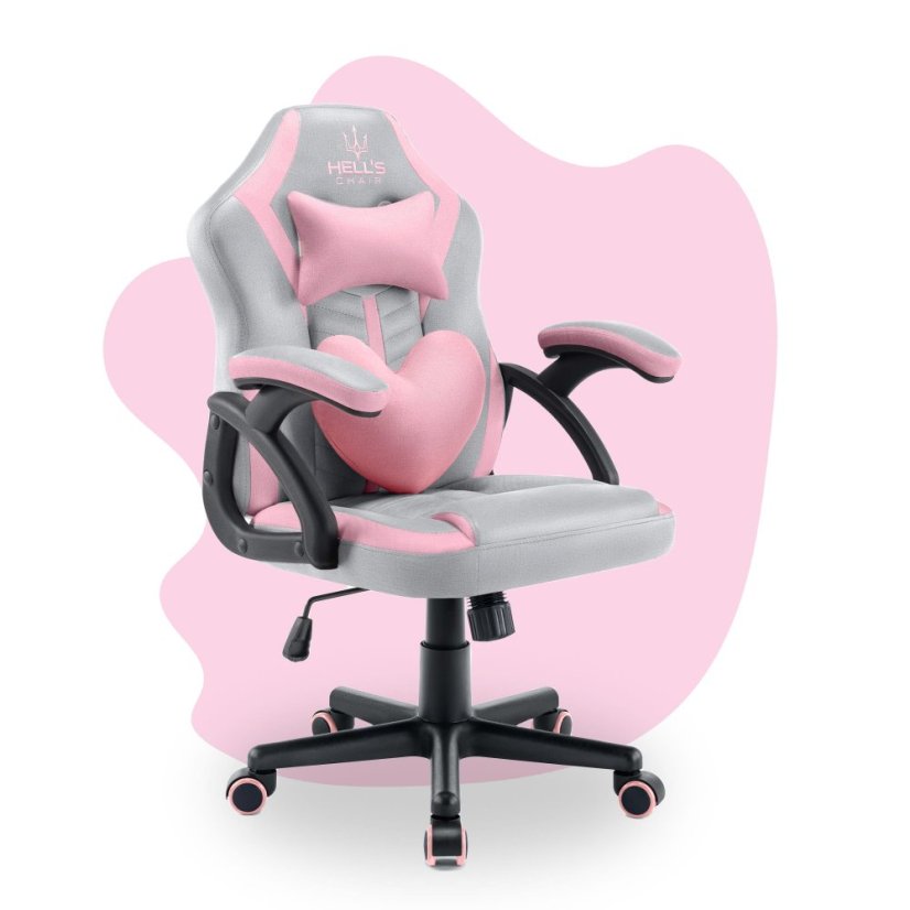 Detské herné kreslo HC - 1001 ružovo sivej farby