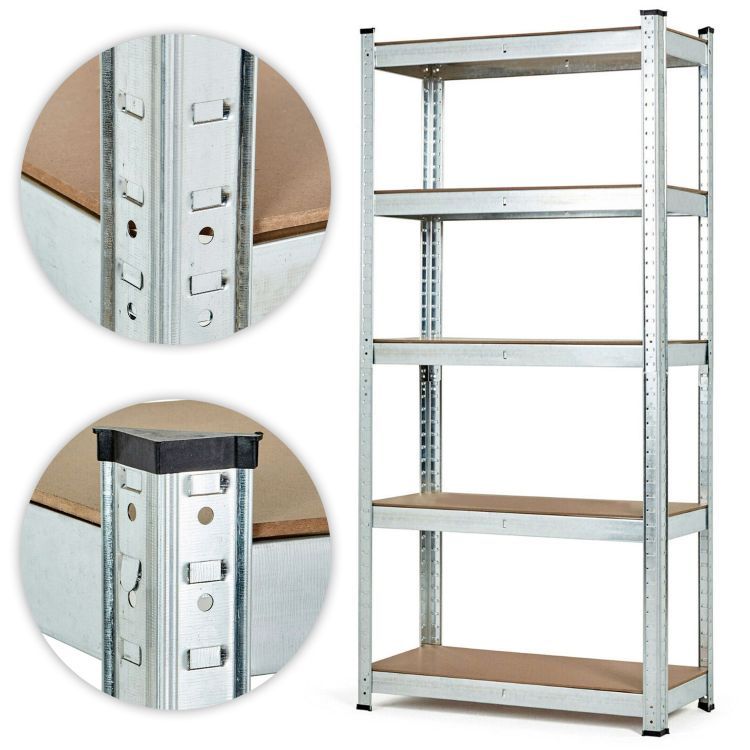 Stabilni metalni stalak za odlaganje s 5 polica 205 x 120 x 45 cm