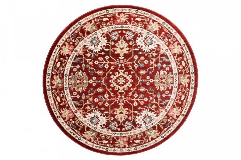 Roter runder Teppich im Vintage-Stil - Die Größe des Teppichs: Breite: 100 cm