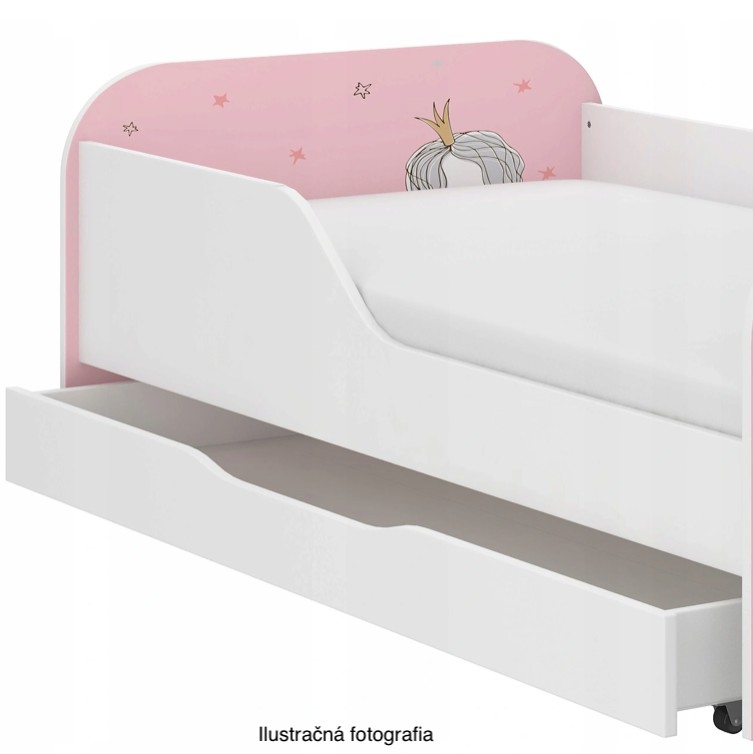 BLACK FRIDAY Ružová detská posteľ pre dievčatá s motívom pandy 160 x 80 cm