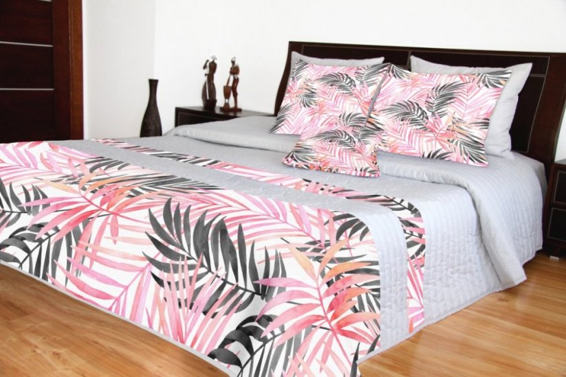 Ágytakaró 220x240 szürke-rózsaszín