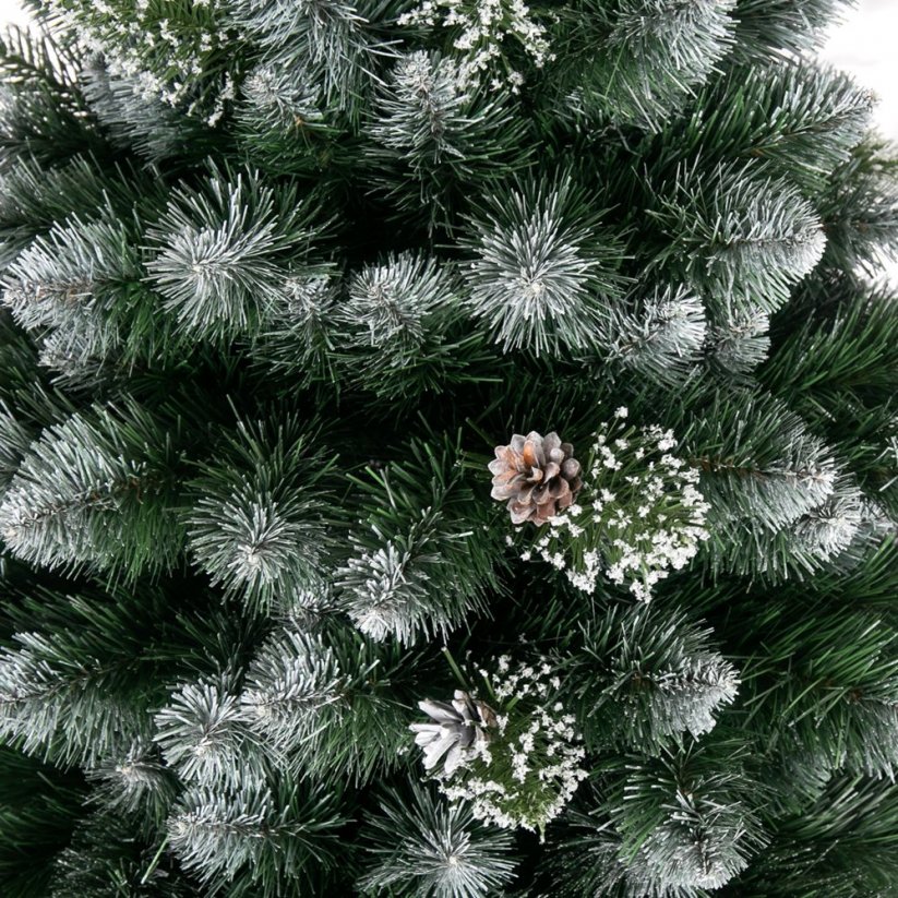 Karácsonyfa fenyő fenyő tobozokkal és kristályokkal 150 cm