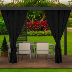 Moderne schwarze Außenvorhänge für die Gartenterrasse 155 x 240 cm