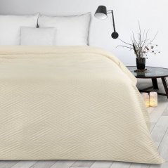 Кремава модерна покривка за легло с геометричен модел