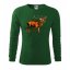 Originelles Baumwoll-T-Shirt mit langen Ärmeln für den leidenschaftlichen Jäger - Farbe: Grün, Größe: M