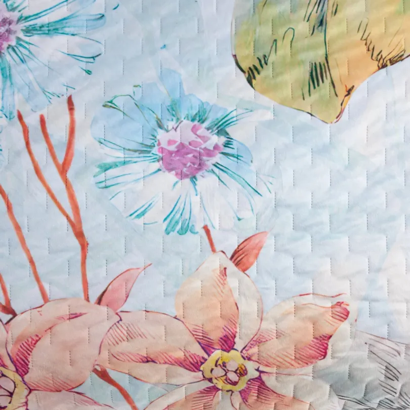 Elegantní sametový přehoz s tropickým vzorem